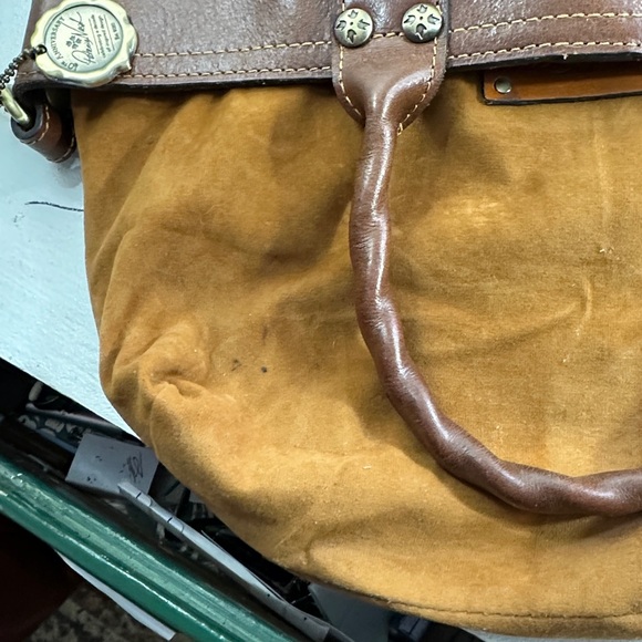 Patricia Nash leather Tan and Brown Shoulder satchel, tote - Picture 6 of 12